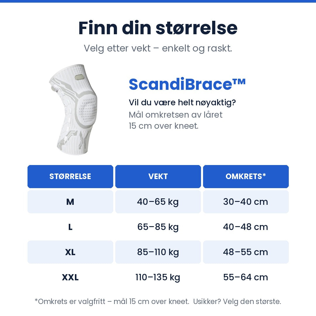 Størrelsesguide ScandiBrace